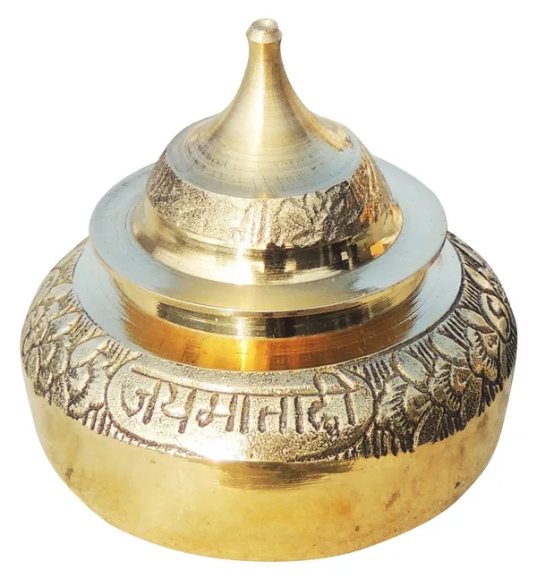 Brass_Handicraft_Sindoor_Dani,_Dabbi_With_Brass_Finish_-_1.7x1.7x2_inch_(F416_A)_-_Pack_of_2