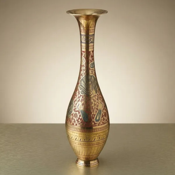 Brass_Home_&_Garden_Decorative_Flower_Pot,_Vase_-_4x4x12_Inch_(F421_B)