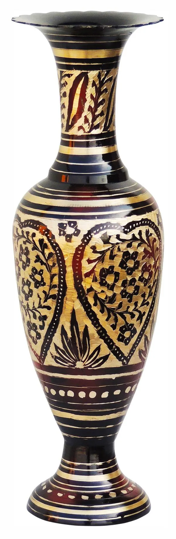 Brass_Home_&_Garden_Decorative_Flower_Pot,_Vase_-_5x5x16_inch_(F479)