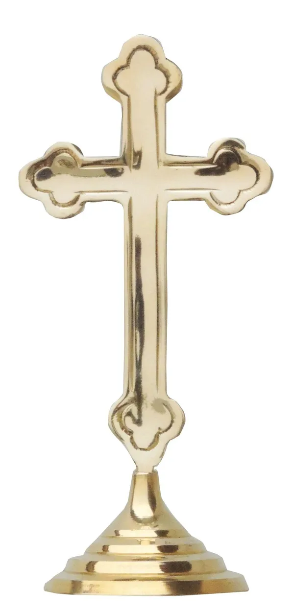 Brass_Decorative_Showpiece_Cross_Christmas_Gift_item_-_3.5x2.8x7.8_inch_(F486_B)