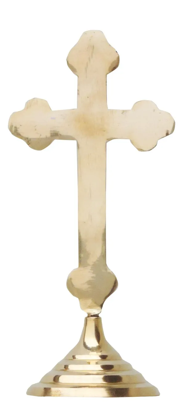 Brass_Decorative_Showpiece_Cross_Christmas_Gift_item_-_3.5x2.8x7.8_inch_(F486_B)