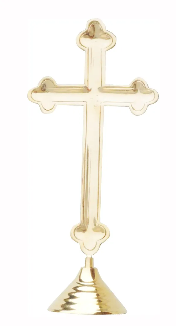 Brass_Decorative_Showpiece_Cross_Christmas_Gift_item_-_7.5x4.5x16.5_inch_(F486_E)