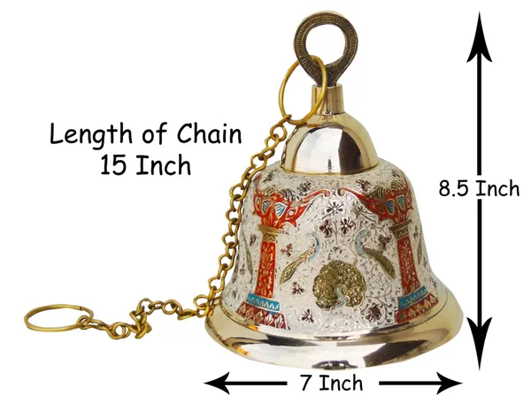 Brass_Hanging_Temple_Pooja_Bell,_Bell_White_Color_-_7x7x8.5_inch_(F511_A)