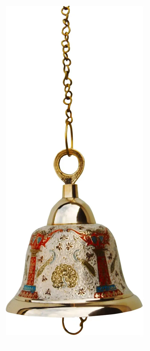Brass_Hanging_Temple_Pooja_Bell,_Bell_White_Color_-_7x7x8.5_inch_(F511_A)
