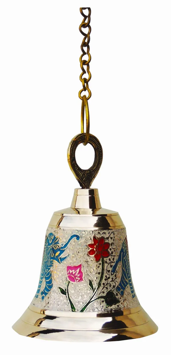 Brass_Hanging_Temple_Pooja_Bell,_Bell_White_Color_-_5.5x5.5x7_inch_(F513_C)
