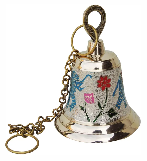 Brass_Hanging_Temple_Pooja_Bell,_Bell_White_Color_-_5.5x5.5x7_inch_(F513_C)