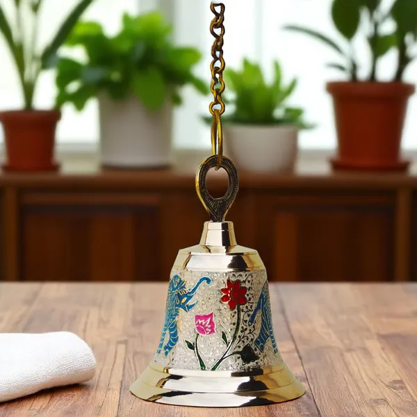 Brass_Hanging_Temple_Pooja_Bell,_Bell_White_Color_-_5.5x5.5x7_inch_(F513_C)