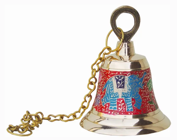 Brass_Hanging_Temple_Pooja_Bell,_Bell_Red_Color_-_5x5x6.5_inch_(F514_A)