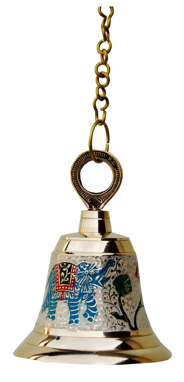 Brass_Hanging_Temple_Pooja_Bell,_Bell_White_Color_-_5x5x6.5_inch_(F514_C)