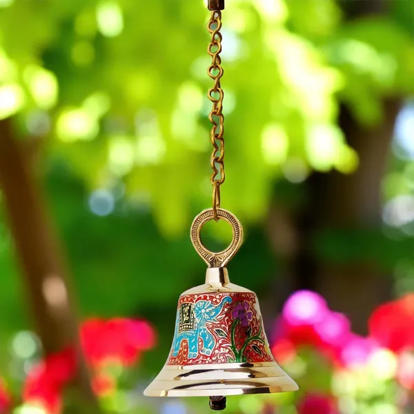 Brass_Hanging_Temple_Pooja_Bell,_Bell_Red_Color_-_4.8x4.8x6_inch_(F515_A)