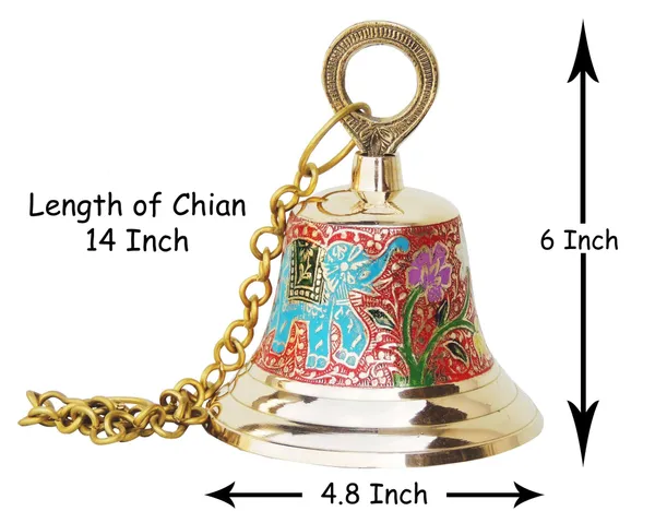 Brass_Hanging_Temple_Pooja_Bell,_Bell_Red_Color_-_4.8x4.8x6_inch_(F515_A)