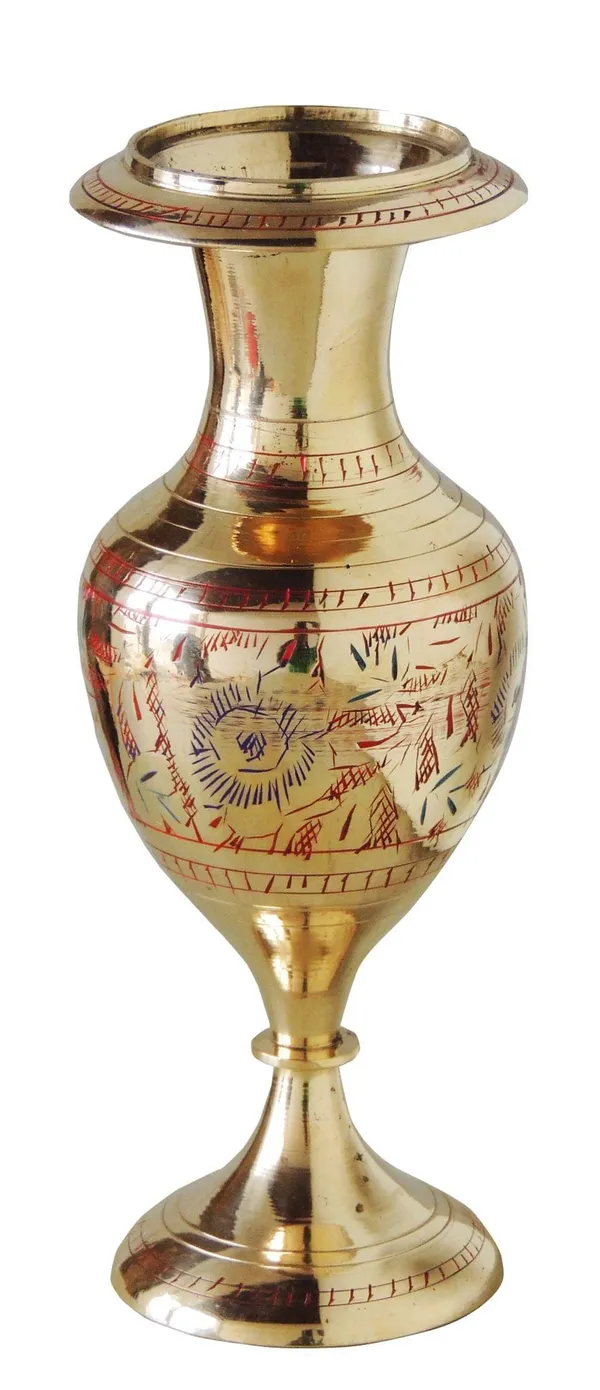Brass_Home_&_Garden_Decorative_Flower_Pot,_Vase_-_2.8x6x7.5_inch_(F552_A)