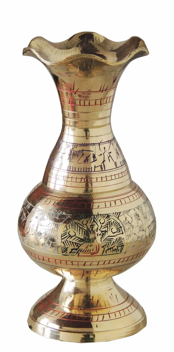 Brass_Home_&_Garden_Decorative_Flower_Pot,_Vase_-_3x5x6_inch_(F553_A)
