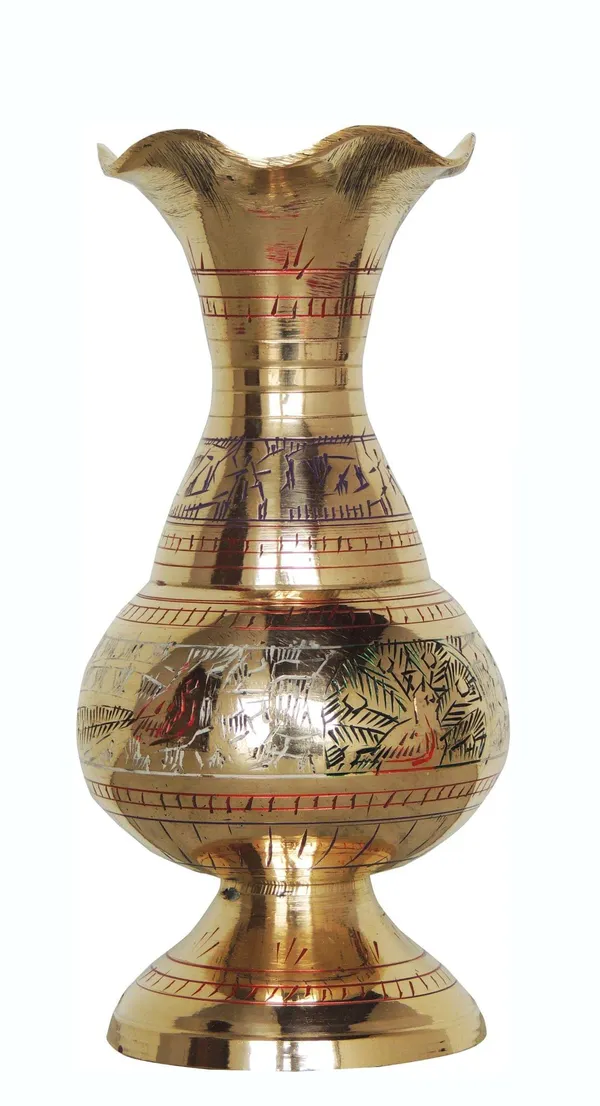 Brass_Home_&_Garden_Decorative_Flower_Pot,_Vase_-_3x5x6_inch_(F553_A)