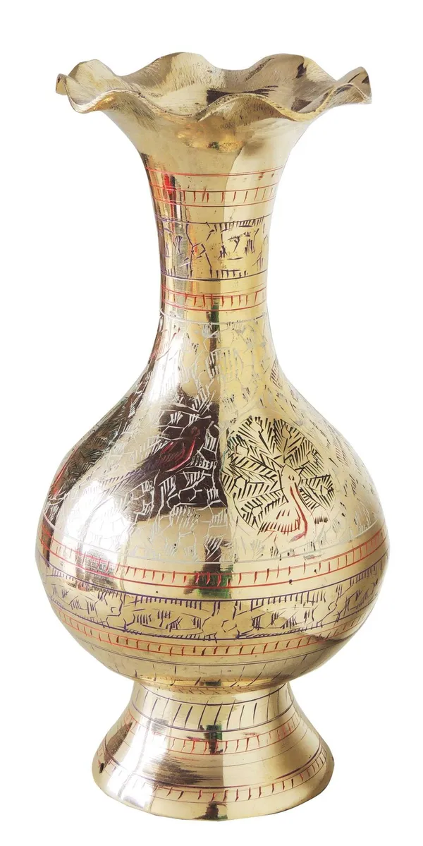 Brass_Showpiece_Flower_Pot_-_4.7x8x9.5_Inch_(F556_A)