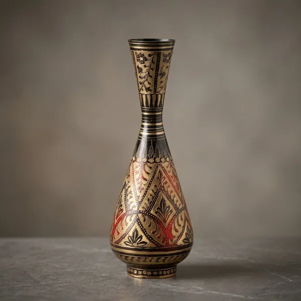 Brass_Home_&_Garden_Decorative_Flower_Pot_,_Vase_-_3.7x11.7x12.1_inch_(F589/12)