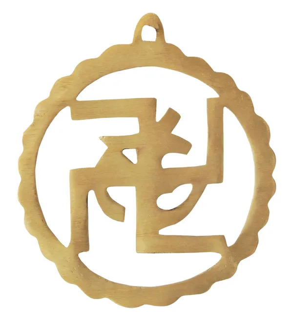 Brass_Wall_Hanging_Swastic_And_Om_-_5.2x0.2x5.8_inch_(F592_B)