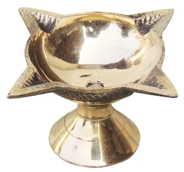 Brass_Table_Decor_Oil_Lamp_Deepak_4_Wicks_-_1.7x1.7x1.4_inch_(F633_A)_-_Pack_of_3