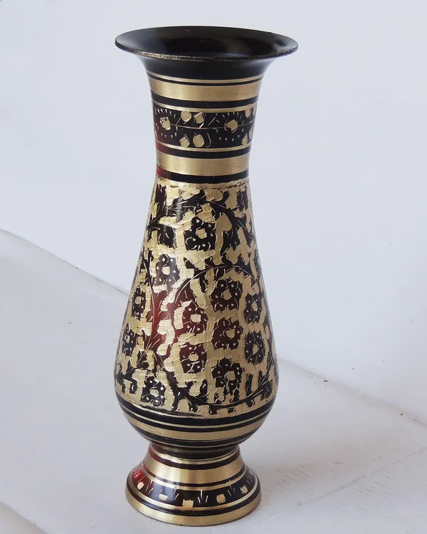 Brass_Home_&_Garden_Decorative_Flower_Pot,_Vase_-_3.4x7x8.5_inch_(F658_F)