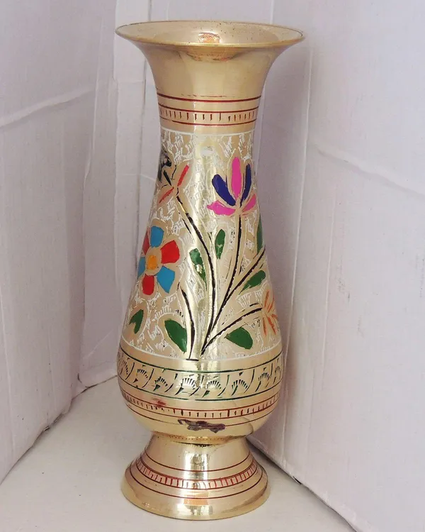 Brass_Home_&_Garden_Decorative_Flower_Pot,_Vase_-_3x6.5x7.4_inch_(F659_E)