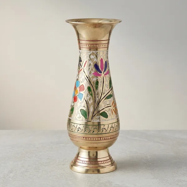 Brass_Home_&_Garden_Decorative_Flower_Pot,_Vase_-_3x6.5x7.4_inch_(F659_E)
