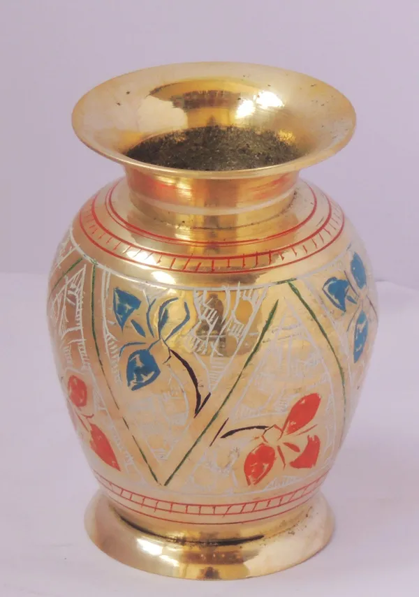 Brass_Home_&_Garden_Decorative_Flower_Pot,_Vase_-_3x3.5x4_inch_(F661_D)