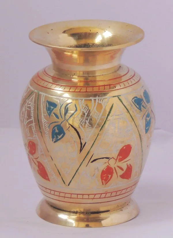 Brass_Home_&_Garden_Decorative_Flower_Pot,_Vase_-_3x3.5x4_inch_(F661_D)