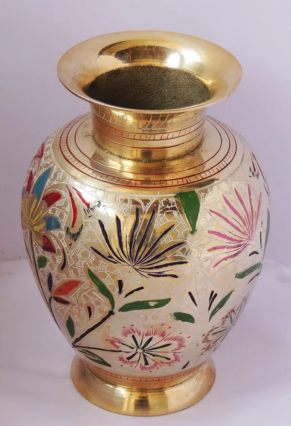 Brass_Home_&_Garden_Decorative_Flower_Pot,_Vase_-_6x7.5x8.6_inch_(F661_H)