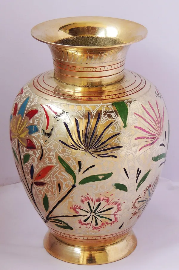 Brass_Home_&_Garden_Decorative_Flower_Pot,_Vase_-_6x7.5x8.6_inch_(F661_H)