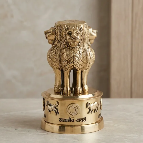 Brass_Table_Decor_Showpiece_Ashok_Lath_-_4x4x6.5_inch_(F670_G)