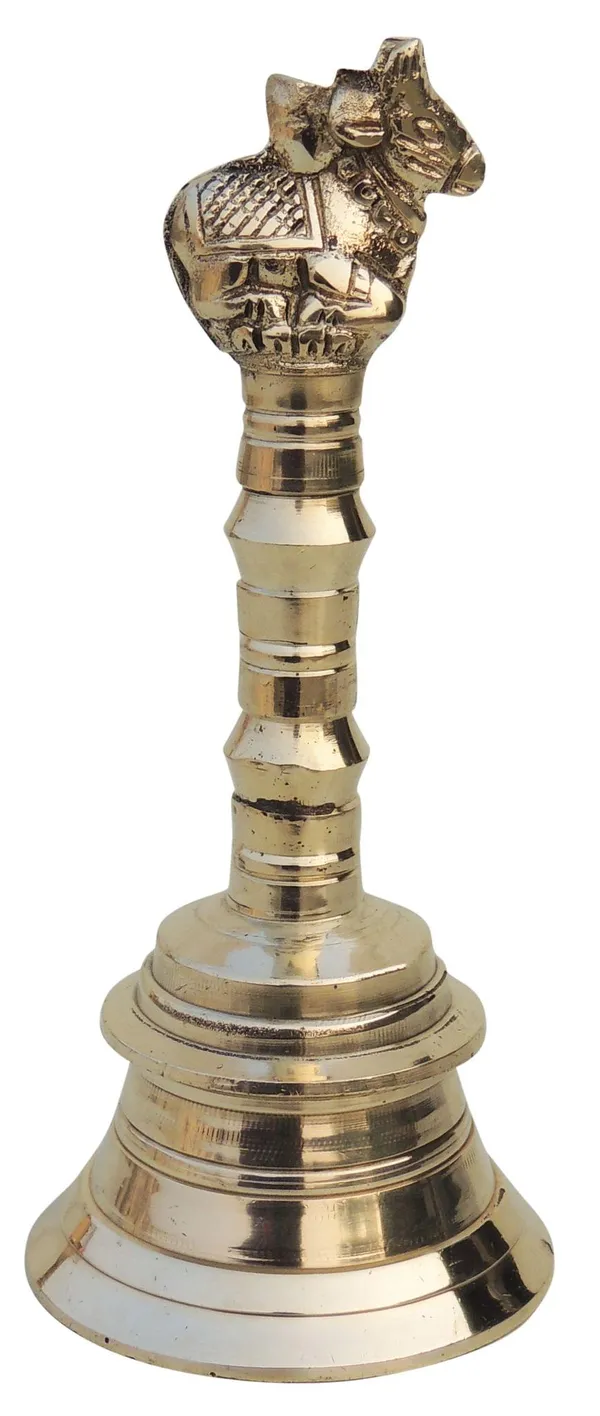 Brass_Pooja_Hand_Bell,_Nandi_Ganti_(1/3)_-_2.5x2.5x6.1_inch_(F681_G)
