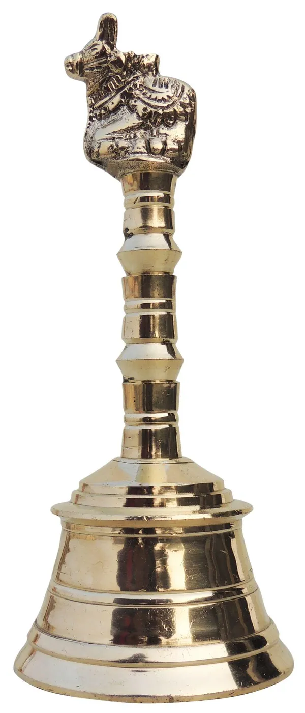 Brass_Pooja_Hand_Bell,_Nandi_Ganti_(1/2)_-_3.1x3.1x7.1_inch_(F681_H)