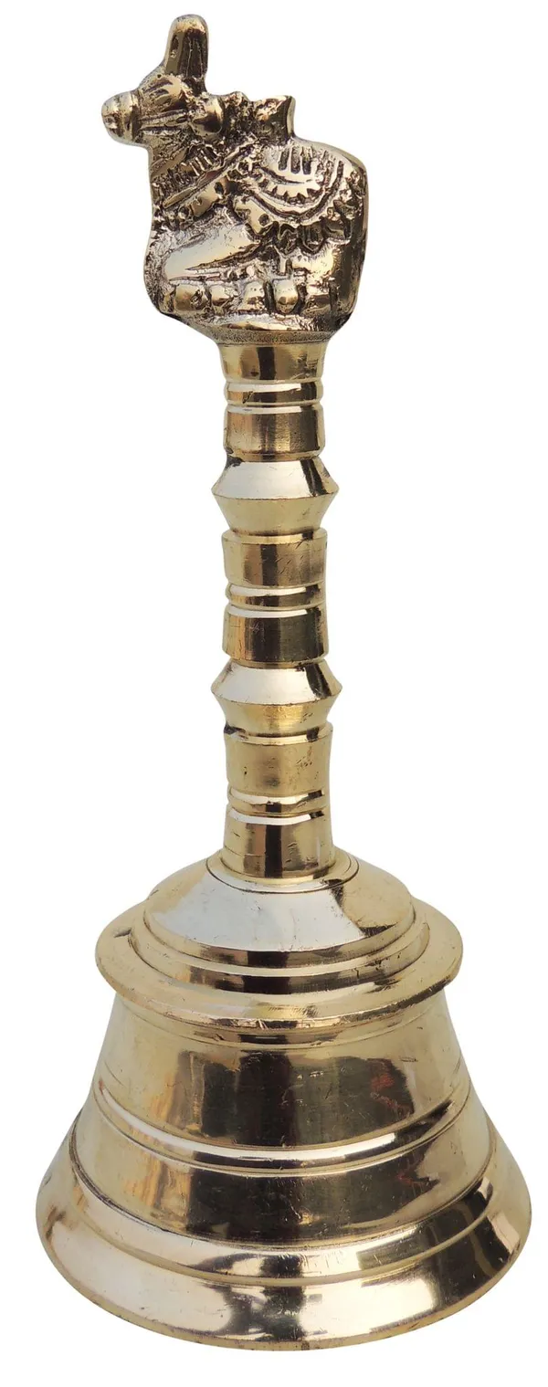 Brass_Pooja_Hand_Bell,_Nandi_Ganti_(1/2)_-_3.1x3.1x7.1_inch_(F681_H)