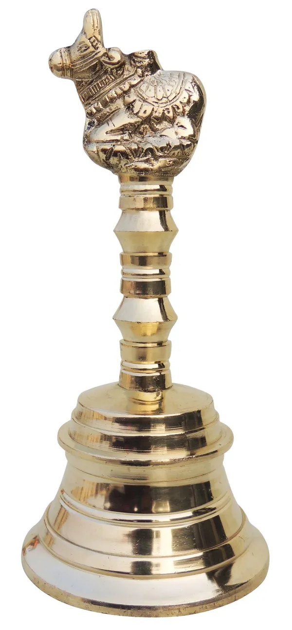 Brass_Pooja_Hand_Bell,_Nandi_Ganti_(1/1)-_3.6x3.6x8_inch_(F681_I)