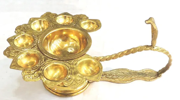 Brass_Showpiece_Ganga_Arti,_7_Wicks_-_11.5x8x5.2_Inch_(F721_D)