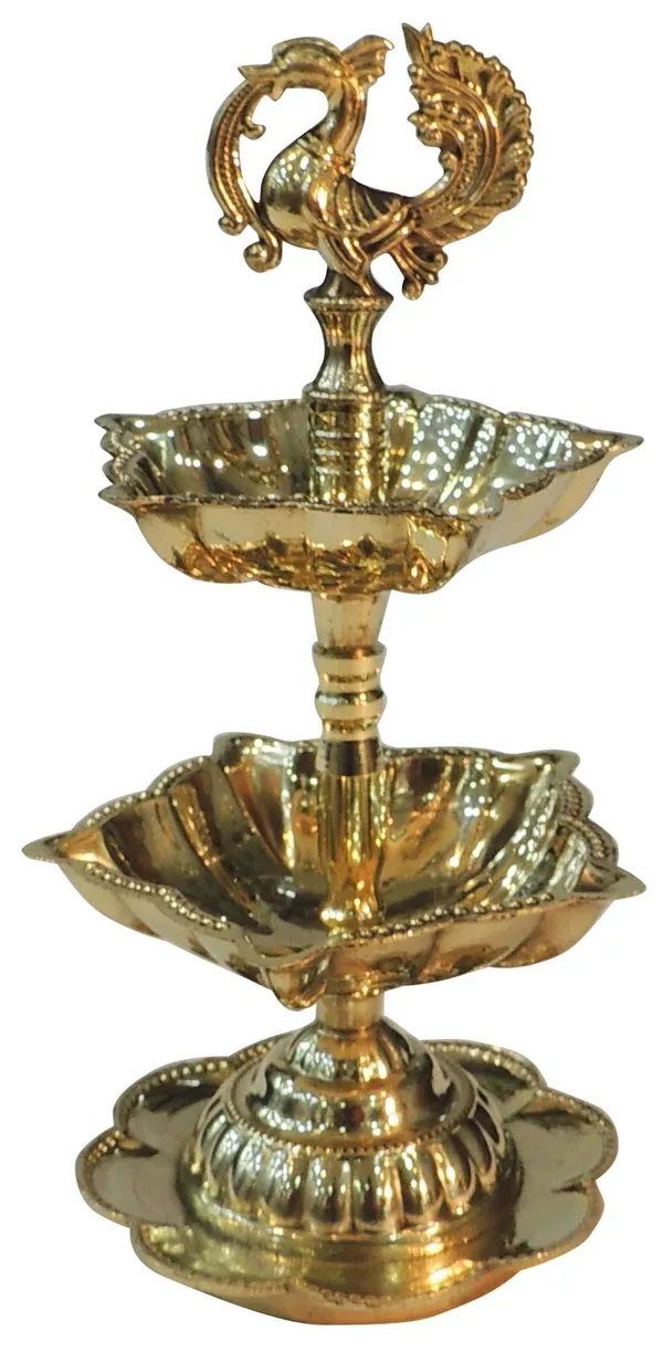 Brass_Table_Decor_2_Step_Murga_Deepak_-_3x3x7_Inch_(F782_B)