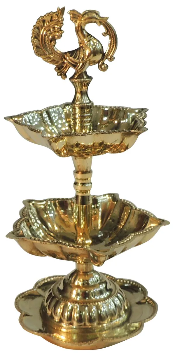 Brass_Table_Decor_2_Step_Murga_Deepak_-_3x3x7_Inch_(F782_B)