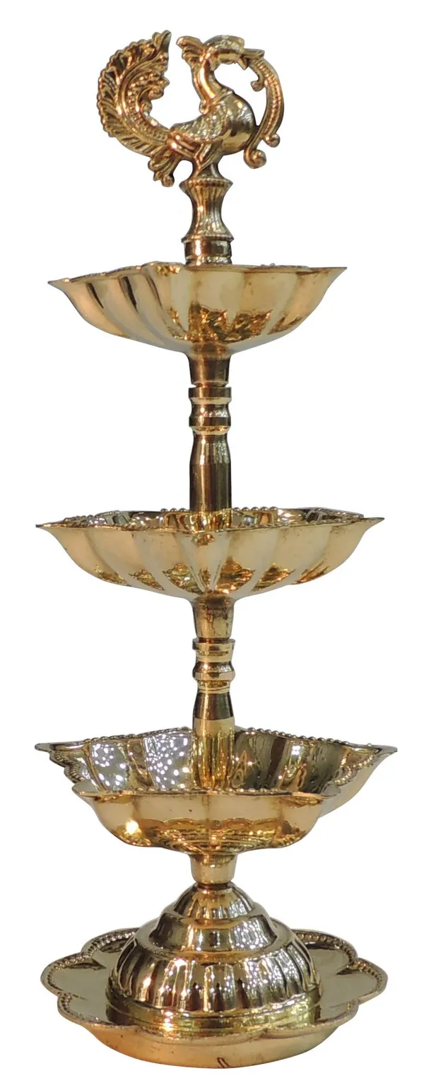 Brass_Table_Decor_3_Step_Murga_Deepak_-_3x3x9_Inch_(F782_C)