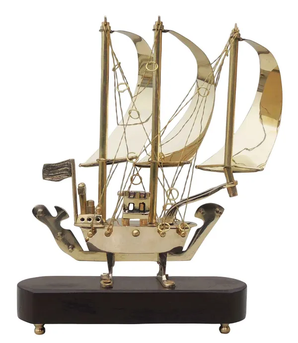 Brass_Table_Decor_Showpiece_Ship_7x2.5x9.5_Inch_(MR129_X)