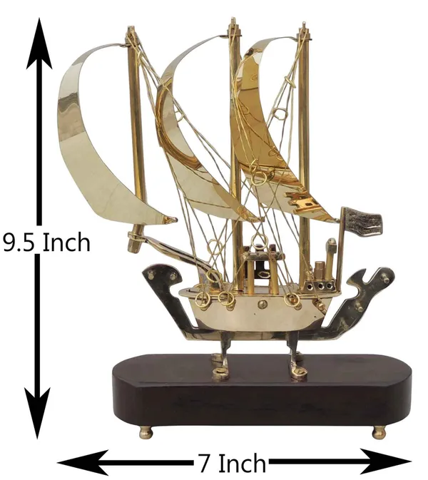 Brass_Table_Decor_Showpiece_Ship_7x2.5x9.5_Inch_(MR129_X)