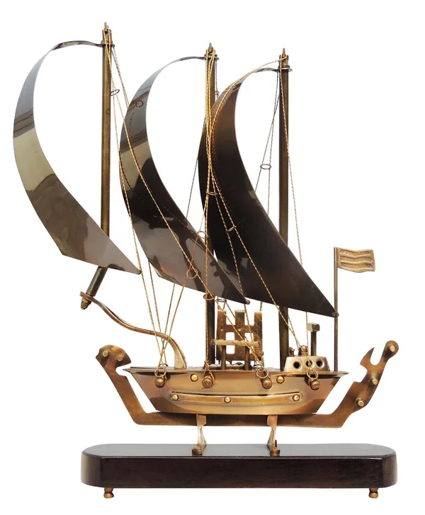Brass_Table_Decor_Showpiece_Ship_With_Wooden_Base_-_12x3.4x15_inch_(MR172_B)