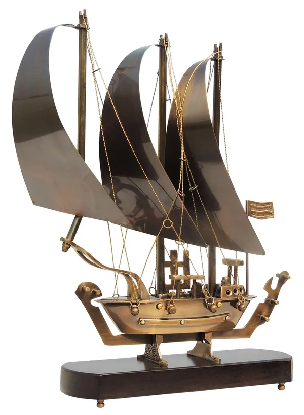 Brass_Table_Decor_Showpiece_Ship_With_Wooden_Base_-_12x3.4x15_inch_(MR172_B)
