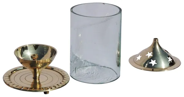 Brass_Table_Decor_Oil_Lamp_Deepak_With_Chimney_-_2.7x2.7x4_inch_(Z014/4)