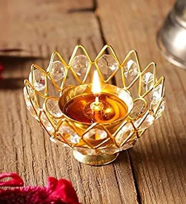Brass_Table_Decor_Oil_Lamp_Deepak_With_Crystal_-_3.6x3.6x2.1_inch_(Z139_C)_-_Pack_of_2