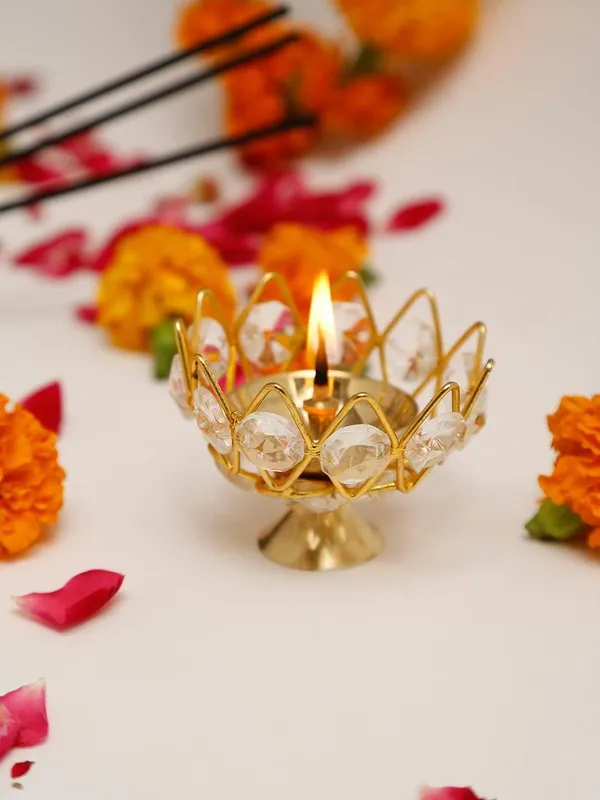 Brass_Table_Decor_Oil_Lamp_Deepak_With_Crystal_-_3.6x3.6x2.1_inch_(Z139_C)_-_Pack_of_2