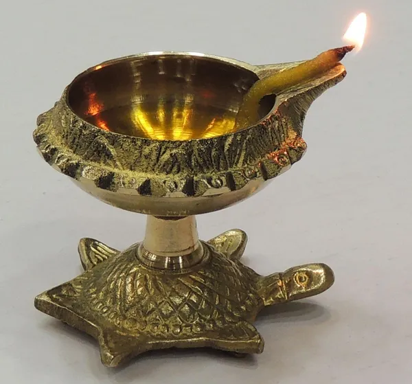 Brass_Table_Decor_Oil_Lamp_Deepak_On_Tortoise_6_Pcs.)_-_2.4x2.1x2_inch_(Z141_C)_-_Pack_of_2