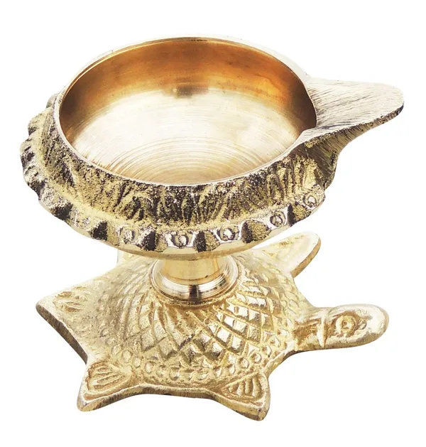 Brass_Table_Decor_Oil_Lamp_Deepak_On_Tortoise_6_Pcs.)_-_2.4x2.1x2_inch_(Z141_C)_-_Pack_of_2