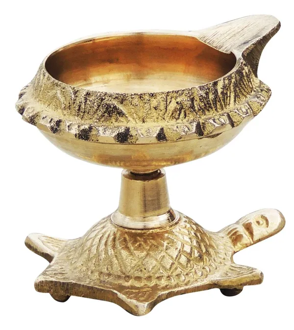 Brass_Table_Decor_Oil_Lamp_Deepak_On_Tortoise_6_Pcs.)_-_2.4x2.1x2_inch_(Z141_C)_-_Pack_of_2