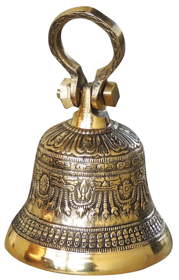 Brass_Hanging_Temple_Pooja_Bell,_Ghanta_Embose_-_4.5x4.5x7_inch_(Z221_D)