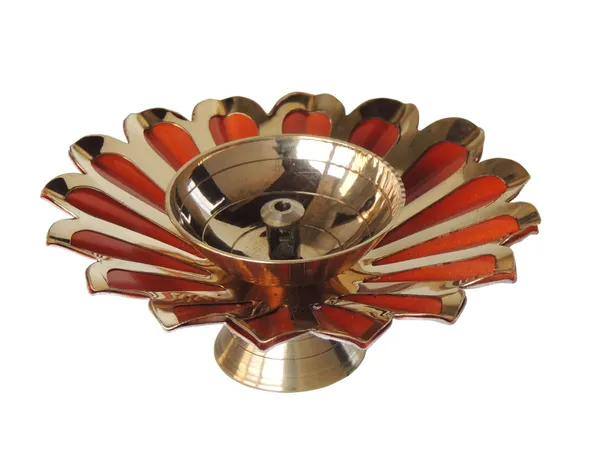 Iron_&_Brass_Deepak_Colour_Orange_4_inch_-4x4x1.5_Inches_(Z517_O)_-_Pack_of_2